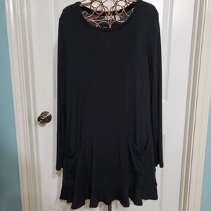 LOGO Lori Goldstein Black Long Sleeve Tunic/Top Women's Size 1X